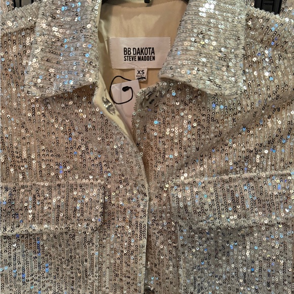 BB Dakota Silver Sequin Pantsuit - Picture 2 of 3